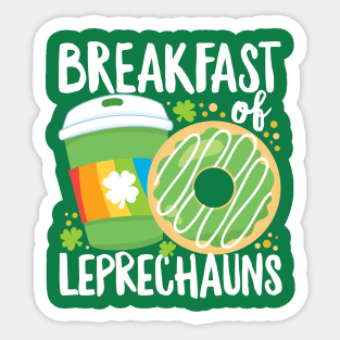 St Patrick's Day Funny Breakfast of Leprechauns Coffee Sticker